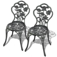 vidaXL Bistro stoličky 2 ks, odlievaný hliník, zelené - cena, porovnanie