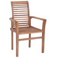 vidaXL Jedálenské stoličky 4 ks s antracitovými podložkami tíkový masív - cena, porovnanie