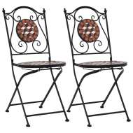 vidaXL Mozaikové bistro stoličky 2 ks, hnedé, keramika - cena, porovnanie
