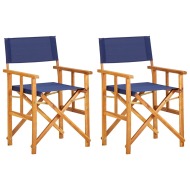 vidaXL Režisérske stoličky 2 ks, akáciový masív, modré - cena, porovnanie