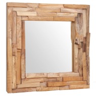 vidaXL Dekoratívne zrkadlo z teakového dreva, 60x60 cm štvorcové - cena, porovnanie