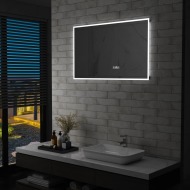 vidaXL Kúpeľňové LED zrkadlo s dotykovým snímačom a časovým displejom 100x60 cm - cena, porovnanie