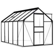 vidaXL Hliníkový skleník s podkladovým rámom, antracitový 5,89 m - cena, porovnanie
