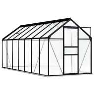 vidaXL Hliníkový skleník s podkladovým rámom, antracitový 8,17 m - cena, porovnanie