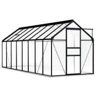 vidaXL Hliníkový skleník s podkladovým rámom, antracitový 9,31 m - cena, porovnanie