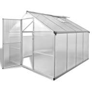 vidaXL Spevnený hliníkový skleník s podkladovým rámom 6,05 m - cena, porovnanie