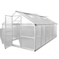 vidaXL Spevnený hliníkový skleník s podkladovým rámom 9,025 m - cena, porovnanie