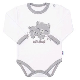 New Baby Dojčenské bavlnené body s dlhým rukávom Cute Bear
