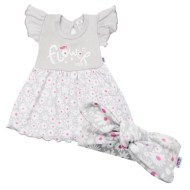New Baby Dojčenské letné bavlnené šatôčky s čelenkou Happy Flower