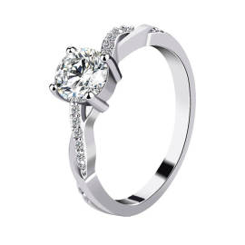 Emporial luxusný strieborný prsteň Prepletený MA-R0408d