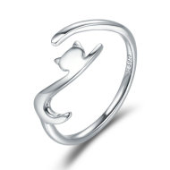 Emporial strieborný prsteň Mačka SCR220