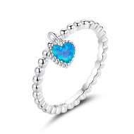 Emporial strieborný prsteň Opálové srdce SCR672 - cena, porovnanie