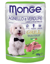 Monge GRILL Dog Vrecko jahňacie so zeleninou 100g