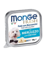 Monge Dog Fresh paštéta & kúsky tresky 100g - cena, porovnanie