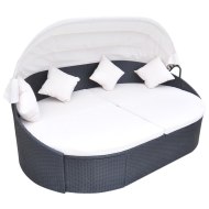 vidaXL Záhradná posteľ s baldachýnom, polyratan - cena, porovnanie