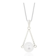 Naneth Strieborný náhrdelník biely s perlou Swarovski White - cena, porovnanie