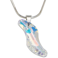 Naneth Strieborný náhrdelník Swarovski Wave Crystal AB 28 mm - cena, porovnanie