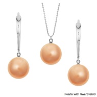 Naneth Strieborná súprava s perlami Swarovski Rose Peach - cena, porovnanie
