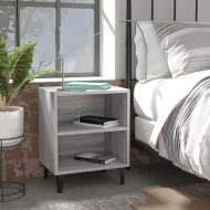 vidaXL Nočný stolík s kovovými nohami sivý dub sonoma 40x30x50 cm - cena, porovnanie