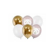 Party Deco Set balónov - Polárny medvedík, 30cm (6ks) - cena, porovnanie