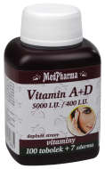MedPharma Vitamín A+D (5000 I.U./400 I.U.) 107tbl - cena, porovnanie