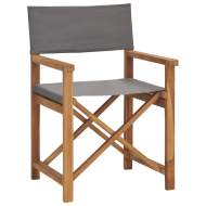 vidaXL Režisérska stolička, tíkový masív, sivá - cena, porovnanie