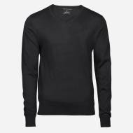 Tee Jays Čierny merino sveter, V výstrih - cena, porovnanie