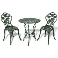 Shumee  Súprava záhradného nábytku BISTRO 1 stôl + 2 stoličky, liaty hliník, zelená 42164 - cena, porovnanie
