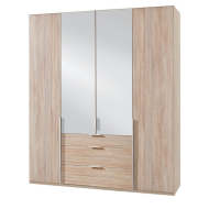 Skříň Moritz - 180/236/58 cm (dub, zrcadlo) - cena, porovnanie