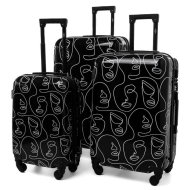 Rogal Čiernobiela sada škrupinových cestovných kufrov "Mystery" M, L, XL - cena, porovnanie