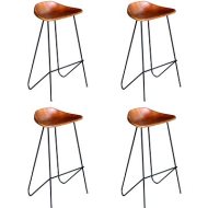 Shumee Barové stoličky 4 ks hnedé pravá koža 276363 - cena, porovnanie