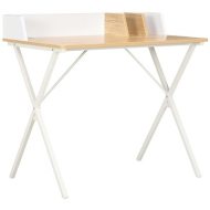 Shumee Písací stôl biely a prírodný odtieň 80 x 50 x 84 cm - cena, porovnanie