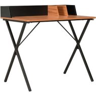 Shumee Písací stôl čierny a hnedý 80 x 50 x 84 cm - cena, porovnanie