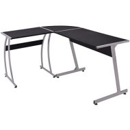 Shumee Rohový kancelársky stôl v tvare L čierny - cena, porovnanie