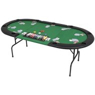 Shumee Skladací pokerový stôl pre 9 hráčov 3 diely oválny zelený - cena, porovnanie