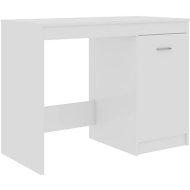 Shumee Písací stôl biely s vysokým leskom 100 x 50 x 76 cm drevotrieska - cena, porovnanie