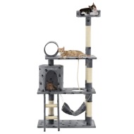 vidaXL Škrabadlo pre mačky so sisalovými stĺpikmi 140 cm sivé s labkami - cena, porovnanie