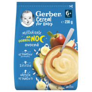 Gerber Kaša mliečna cereal ovocná Dobrú noc 230g - cena, porovnanie