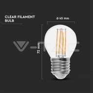 V-Tac LED žiarovka E27 G45 6W 4000K filament - cena, porovnanie