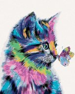 Zuty Maľovanie podľa čísel Mačička s motýlikom, 80x100cm bez rámu a bez napnutého plátna - cena, porovnanie