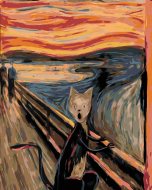 Zuty Maľovanie podľa čísel Výkrik kocúraxinšpirácia E. Munch, 80x100cm bez rámu a bez naypnutia plátna - cena, porovnanie