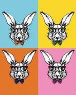 Zuty Pop-art králiky s okuliarmi, 80x100cm plátno napnuté na rám - cena, porovnanie