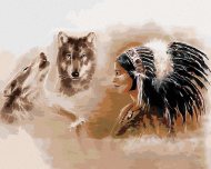 Zuty Dvaja vlci a indiánka, 40x50cm bez rámu a bez napnutia plátna - cena, porovnanie