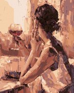 Zuty Maľovanie podľa čísel Žena s pohárom vína, 40x50cm bez rámu a bez napnutia plátna - cena, porovnanie