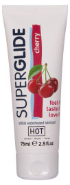 HOT Superglide Edible Waterbased Lubricant Cherry 75ml