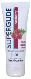 HOT Superglide Edible Waterbased Lubricant Raspberry 75ml