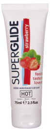 HOT Superglide Edible Waterbased Lubricant Strawberry 75ml