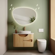 Alfaram.sk Kúpeľňové zrkadlo nepravidelného tvaru s reproduktorom bluetooth - AGAT LED PREMIUM - cena, porovnanie