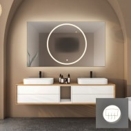 Alfaram.sk Obdĺžnikové kúpeľňové zrkadlo s antiparnou podložkou - HUGO LED PREMIUM - cena, porovnanie