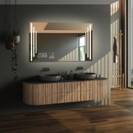 Alfaram.sk Obdĺžnikové kúpeľňové zrkadlo s meteostanicou - ALIS LED PREMIUM - cena, porovnanie
